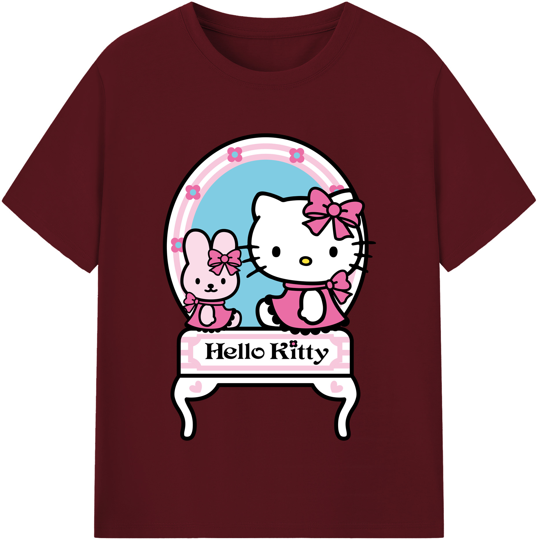 （画像用） Hello Kitty ハローキティ 綿100％半袖Tシャツ（フロントプリント）